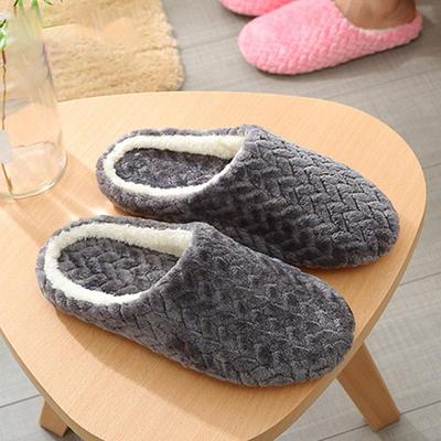 2022 Soft Sole Slippers Men Women Indoor Floor Flat Shoes Autumn Winter Warm Home Cotton Warm Plush Bedroom Slides