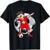 Dabbing Soccer Boy Switzerland Football Fans Jersey Flag T-Shirt