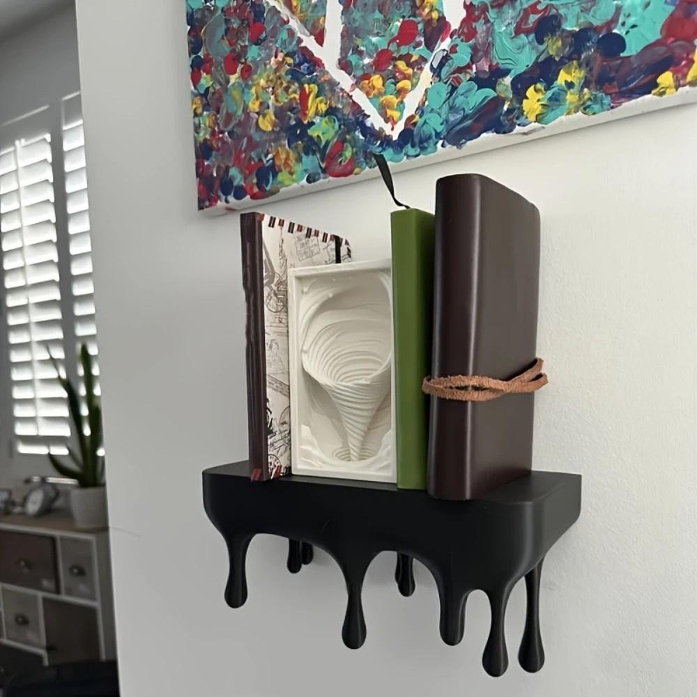 Plastic Melting Wall Shelf Wall-Mounted Display Stand Unique Drip Floating Shelf Bedroom Decor