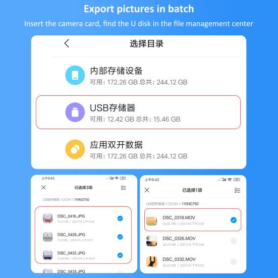 6-in-1 Multifunctional USB 3.0 Card Reader Mini Type-C TF-SD Card Reader OTG Adapter for Mobile Phone