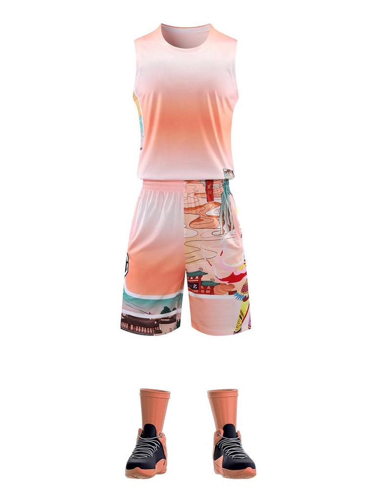 Ultra-Fast Summer Basketball Jersey Set for Girls - Sports Training Uniform for Primary and Middle School Students