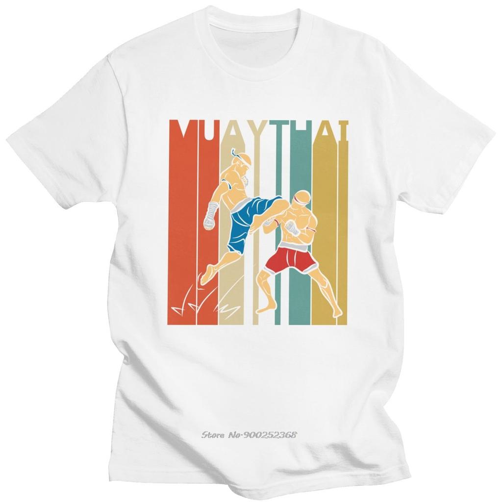 Hübsches Herren Vintage Muay Thai Kampfsport Liebhaber T-Shirt Kurzarm Baumwoll-T-Shirt Grafik Kämpfer Workout Trainer Geschenk T-Shirt