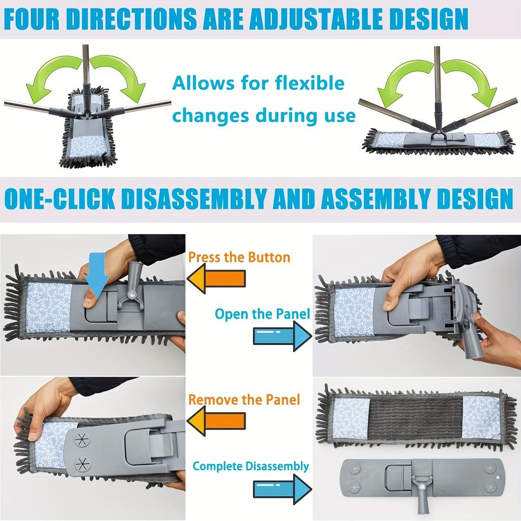 Wall Dust Cleaning Mop With Long Handle For Cleaning Walls Using 2 Reusable Microfiber Mop Pads Suitablewall Cleaners Floor Clea