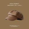 Winter Beret Octagonal Hat Children's British Leather Versatile Painter Hat Dome Retro Beret Shows Small Face