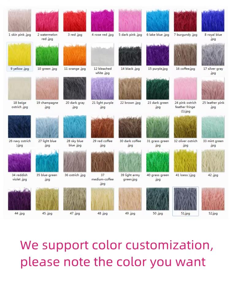 Feather1Meter 8-10cm Ostrich Feather Trim Fringe Ribbon Lake Blue for Dress Clothes Sleeve Decoration Sewing Plumes Fabric Fashion