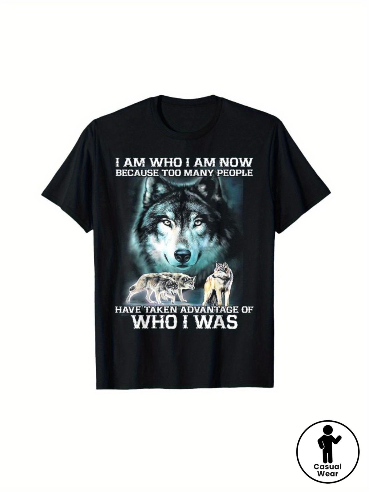 Men S Wolf Graphic Tee - The Person I Am Today Is Shaped by Those Who Exploite S разноцветный