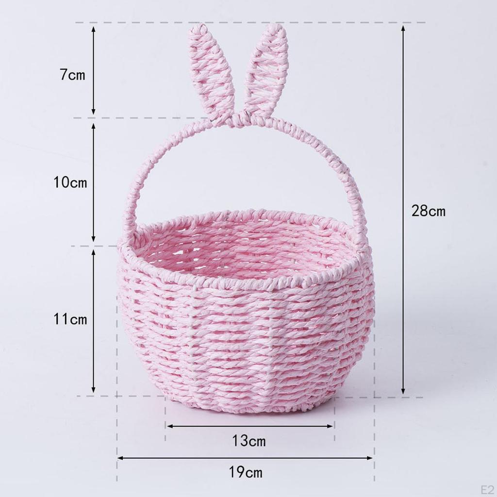 Handmade Basket with Ears for Grocery And Picnic Use