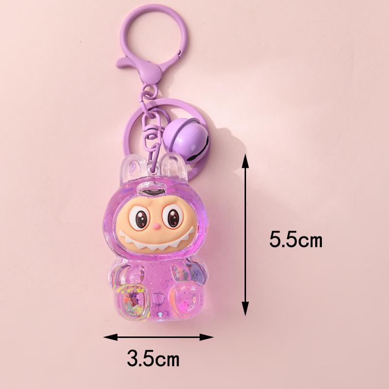 Labubu Plüschpuppe Handy-Anhänger: Niedlicher, farbenfroher, transparenter Rucksack-Anhänger-Schlüsselanhänger