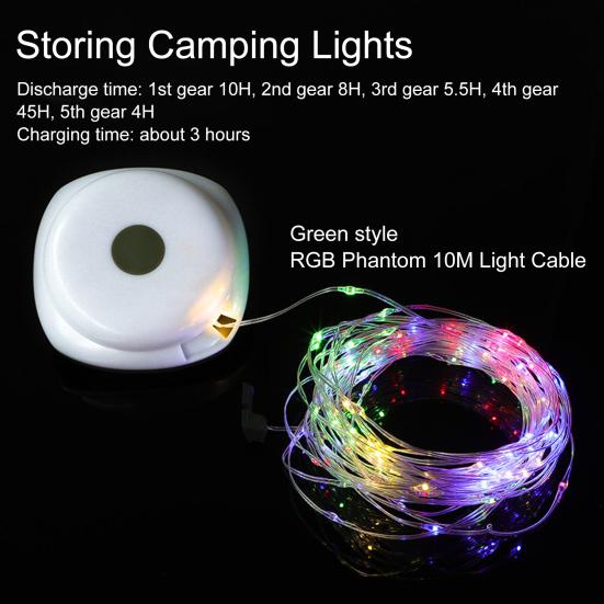 Camping String Light IP67 Waterproof Flexible Multiple Lighting Modes Rechargeable Tent Fairy String Light Outdoor Decor