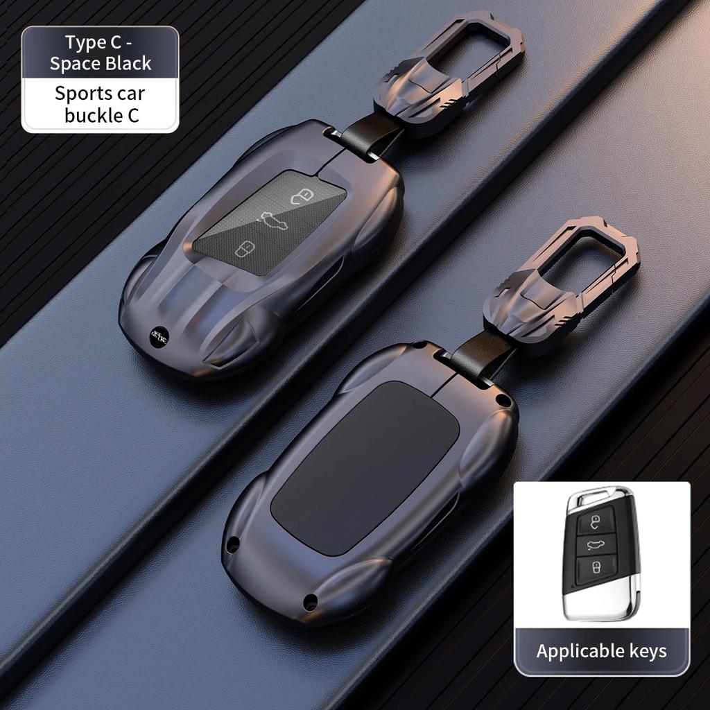 Zinc Alloy Silicone Car Key Case Shell for VW Skoda Kadioq Superb Protector Key Cover Metal Shell Keychain Accessories