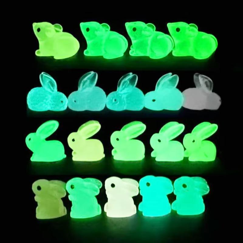 50 Stück Leuchtende Mini-Harztiere 50 Stile Miniaturfiguren Leuchten im Dunkeln Winzige Figuren zum Verstecken Kleine Entenfiguren