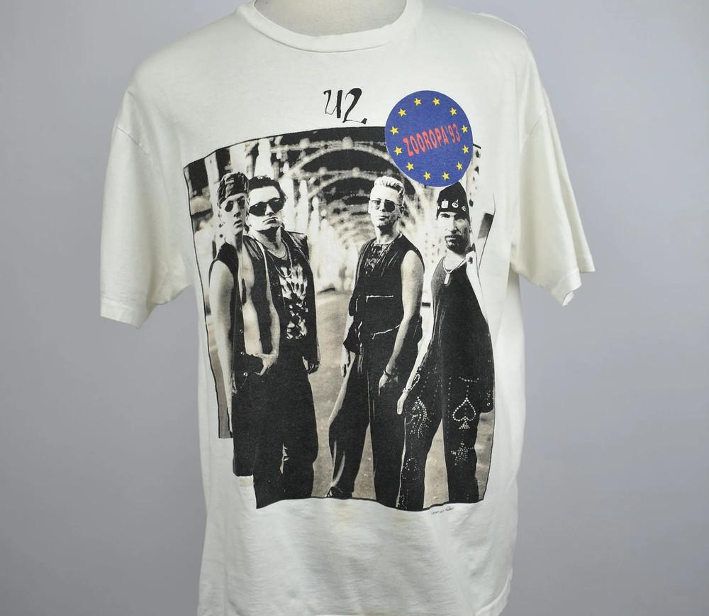 Стиль 1993 Футболка группы U2 Zooropa Tour Белая Классическая Унисекс S-5XL ND805 Унисекс Футболка L