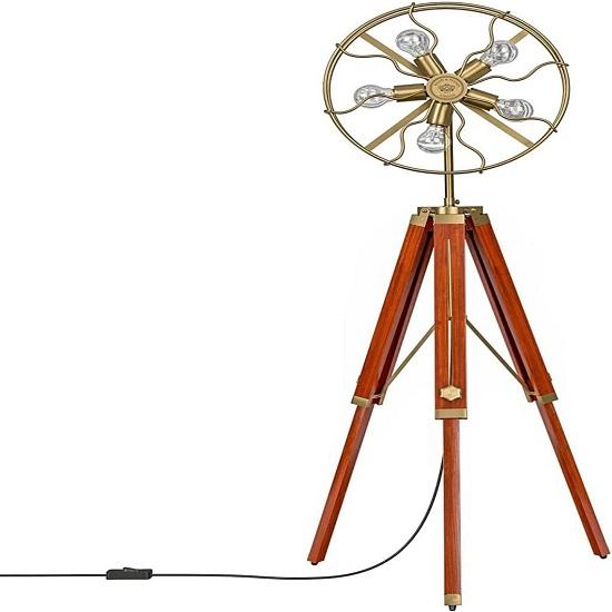 Ručně vyráběná dřevěná stojací lampa ve tvaru vějíře 5 světel s nastavitelným vzhledem Morden Dřevěná stojací lampa se stativem Vánoční dárky Domácí dekorace