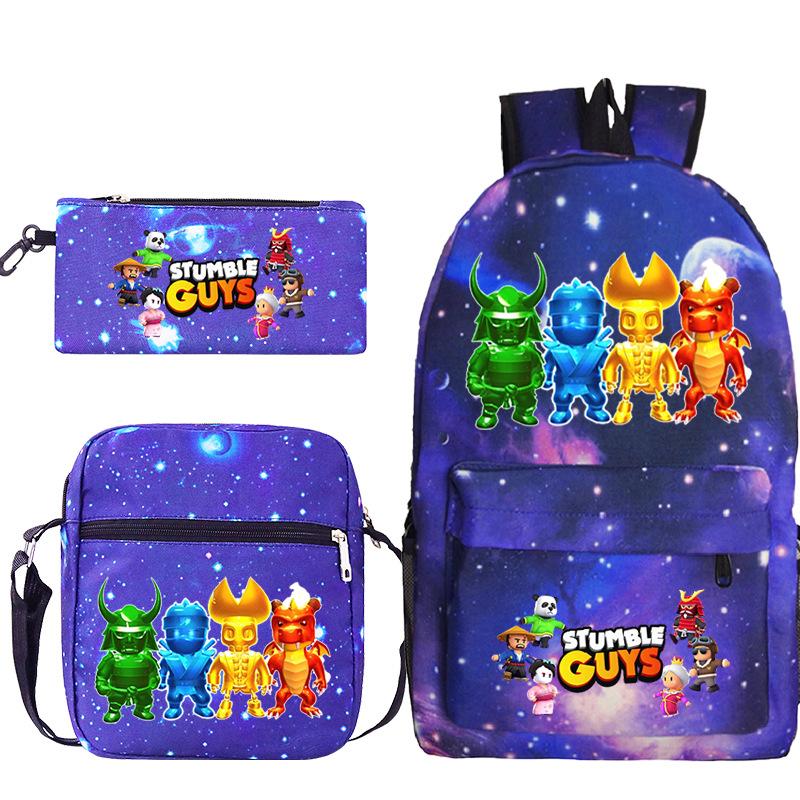 Game Merchandise Printed Children'S Schoolbag Set Teen Backpack Three-Piece Set