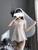 Lace passion sexy fun free small chest full transparent backless temptation suspender nightdress women's large size pajamas