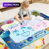 100x80CM Magic Water Drawing Mat with Reusable Magic Pens Doodle Montessori Painting Board Educational Toys Kids Gifts 39X31in