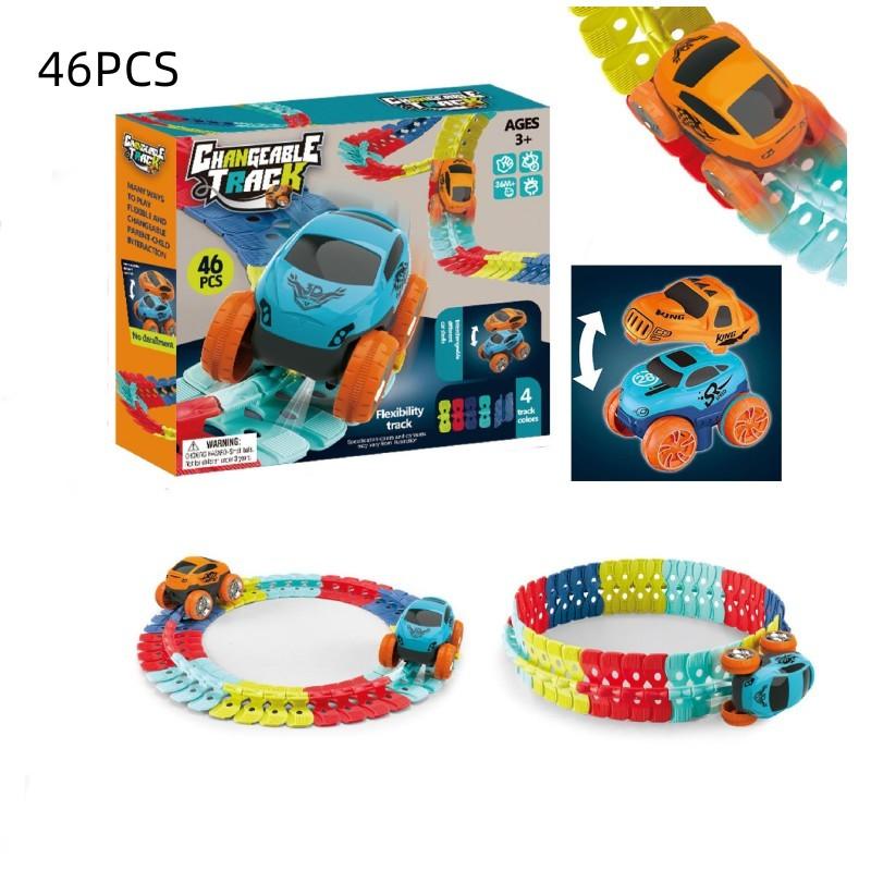 

Игровой набор «Автотрек», гоночная трасса, игрушка со светодиодной машинкой, набор «Волшебная трасса» 46PCS