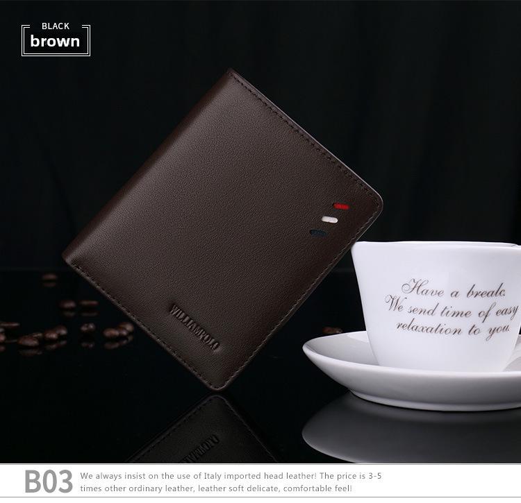 King Paul Men's Ultra-Thin Cowhide Wallet with Coin Purse and Gift Box