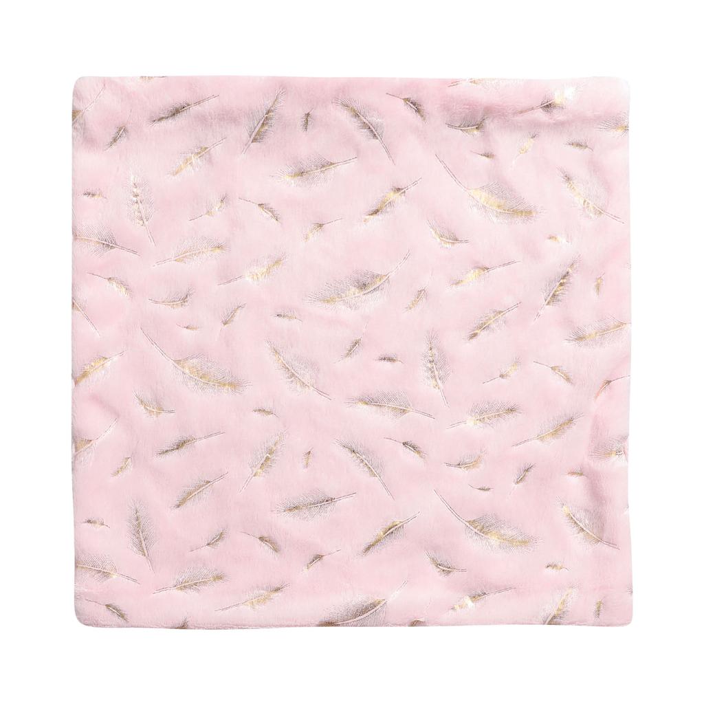 Decorative Pillowcase, Feathers, Light Pink