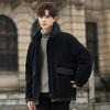 Winter Stand-up Collar Down Jacket Men's New Autumn and Winter Fleece Padded Jacket Thickened Warm Solid Color