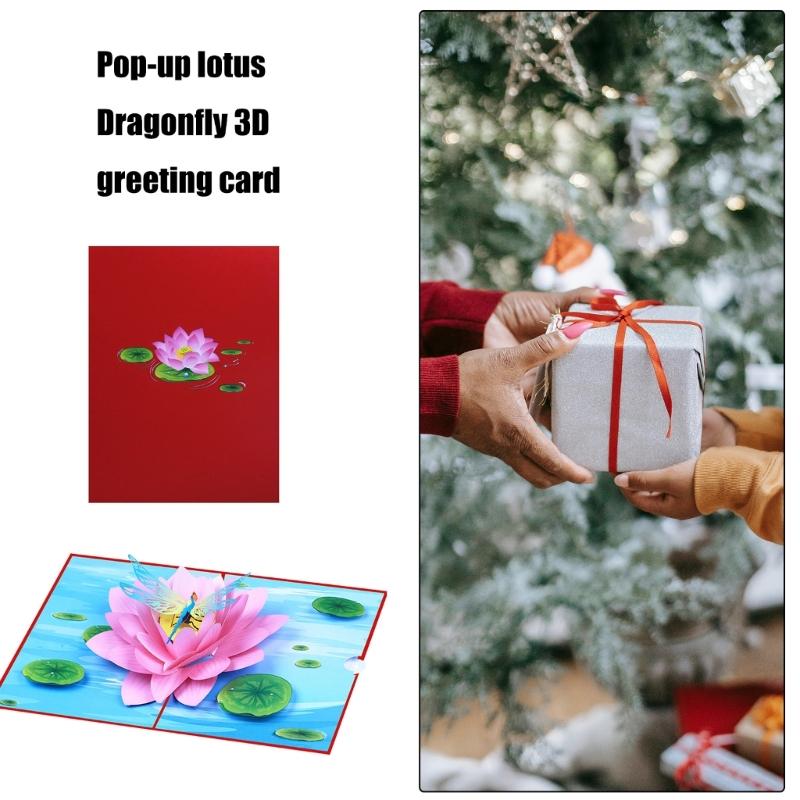 Elegant 3D Flower Dragonflies Card Flower Dragonflies Foldable Card Crafted Card for Anniversaries and Graduations