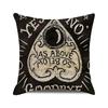 Halloween Decorations Cushion Cover   Vintage Style Skeleton Black Cat Print Pillowcase Holiday Decor Throw Pillow Cover,(2)