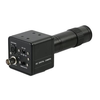 Sensor de 1/3 de polegada 800TVL HD Câmera CCD industrial BNC Microscópio de vídeo digital Zoom 130X Lente de montagem C de alta distância de trabalho