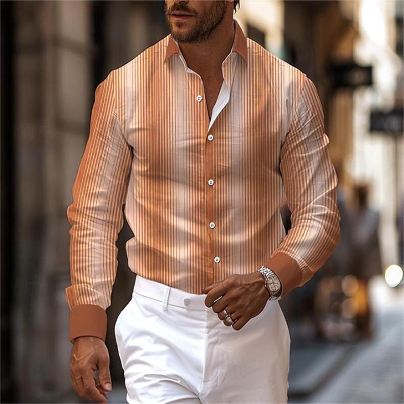 Men's Casual Striped Plaid Lines Are Soft and Comfortable Spring and Summer Button Fashion Design