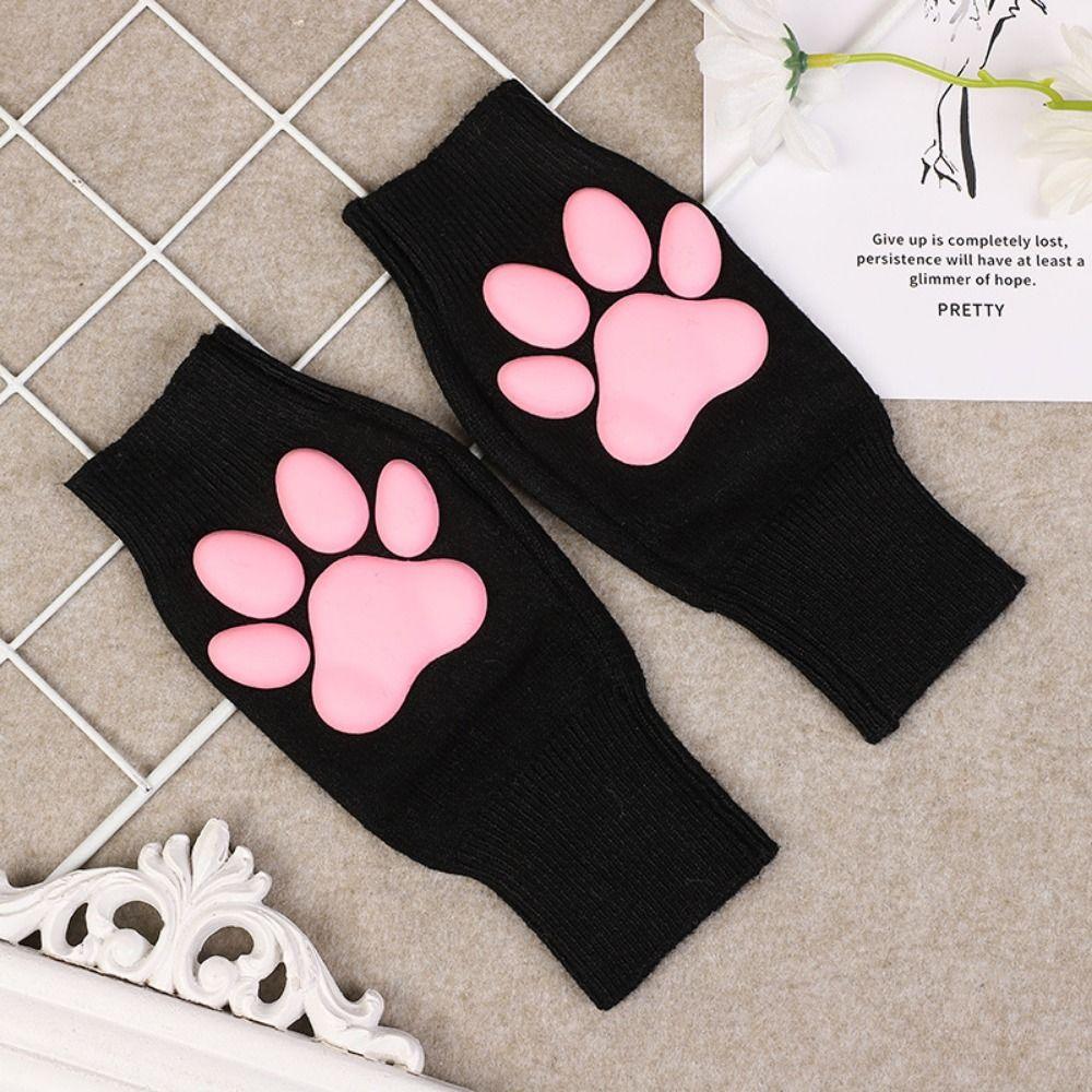 Cute Fingerless Mittens Silicone Cat Claw Pad Sleeve Soft Cat Paw Mittens Gloves  Cosplay