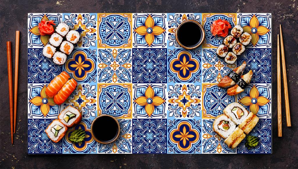 Glas-Herdplattenschutz 90x52 Mosaik