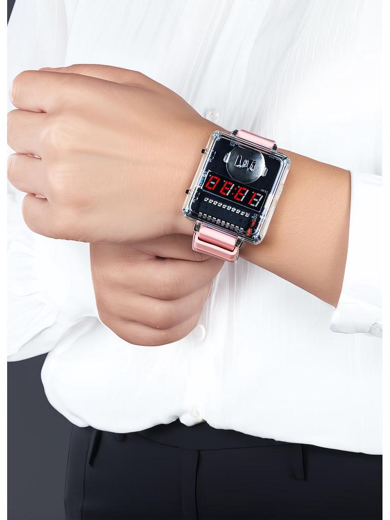 DIY LED Watch Kit: Electronic Assembly with Transparent Microcomputer Digital Display