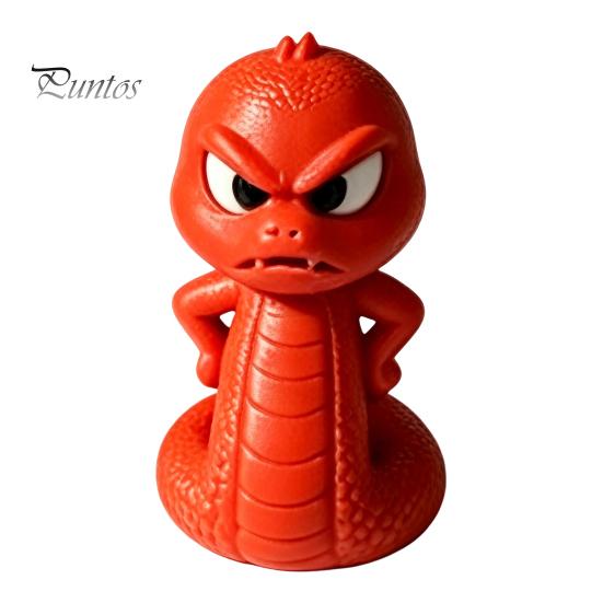 Small Animal Sculpture 3D Printed Snake Ornament, Cartoon Angry Little Figurine, Home Office Decoration Durable PLA Desktop for Desk Display