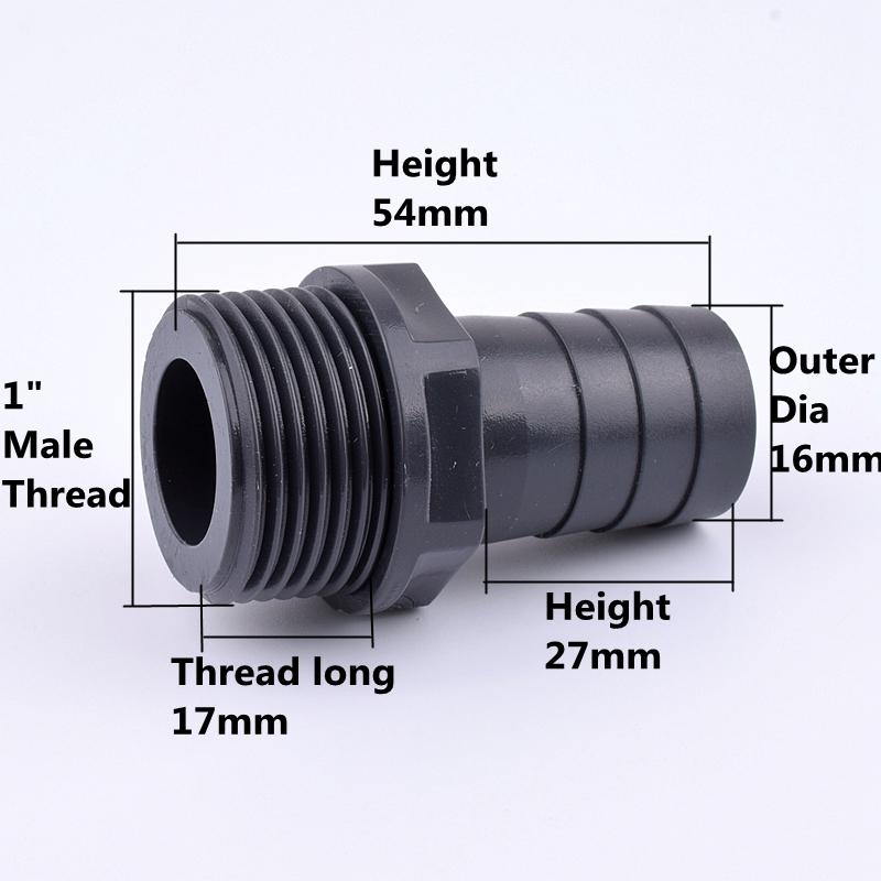 

1Pc Thickening UPVC Pagoda Male Thread Connector Industrial Grade High Pressure Resistance Garden Irrigation Hose Aquarium 1PC