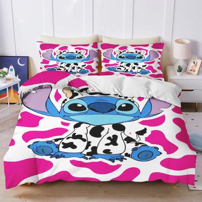 Stitch Printed Bedroom Bedding Set Duvet Cover Christmas Gifts Comforte Cartoon With Pillowcase Children's Suitable and Adults