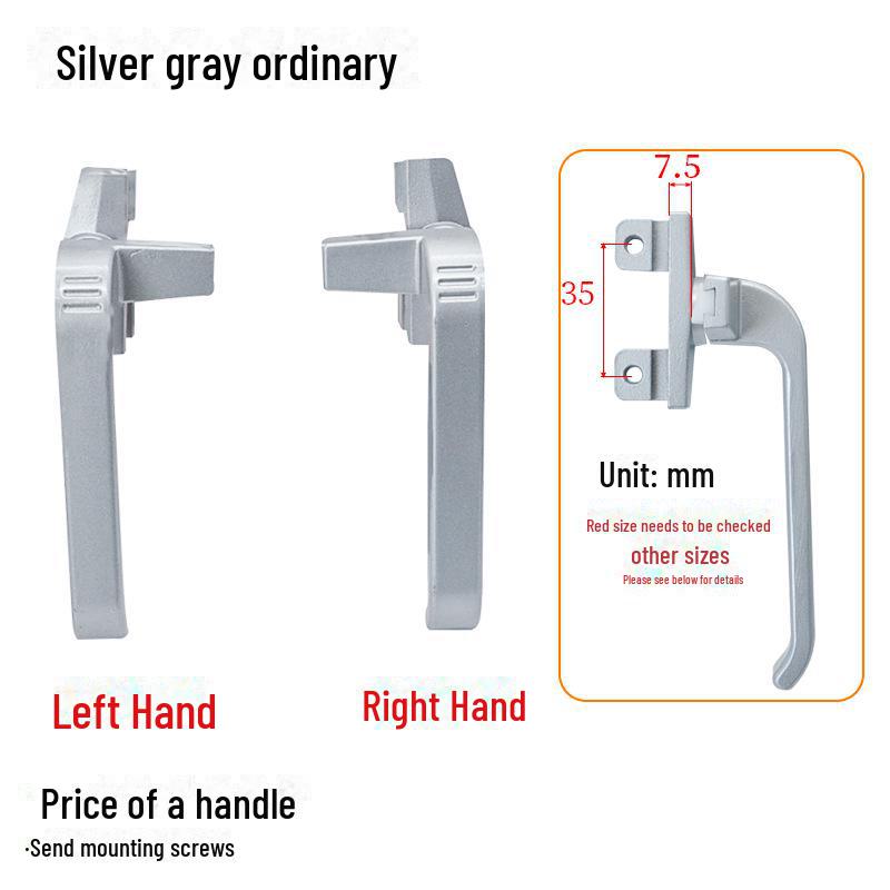 38-Type Aluminum Alloy Window Handle with 7-Shaped Lock Buckle for Doors, Casements, and Curtains