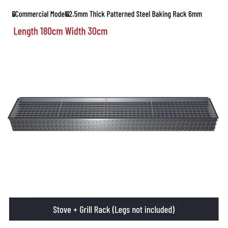 Commercial Extra-Long Charcoal BBQ Grill