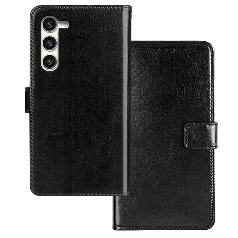 For Samsung Galaxy S24+ PU Leather Phone Case Wallet Crazy Horse Texture