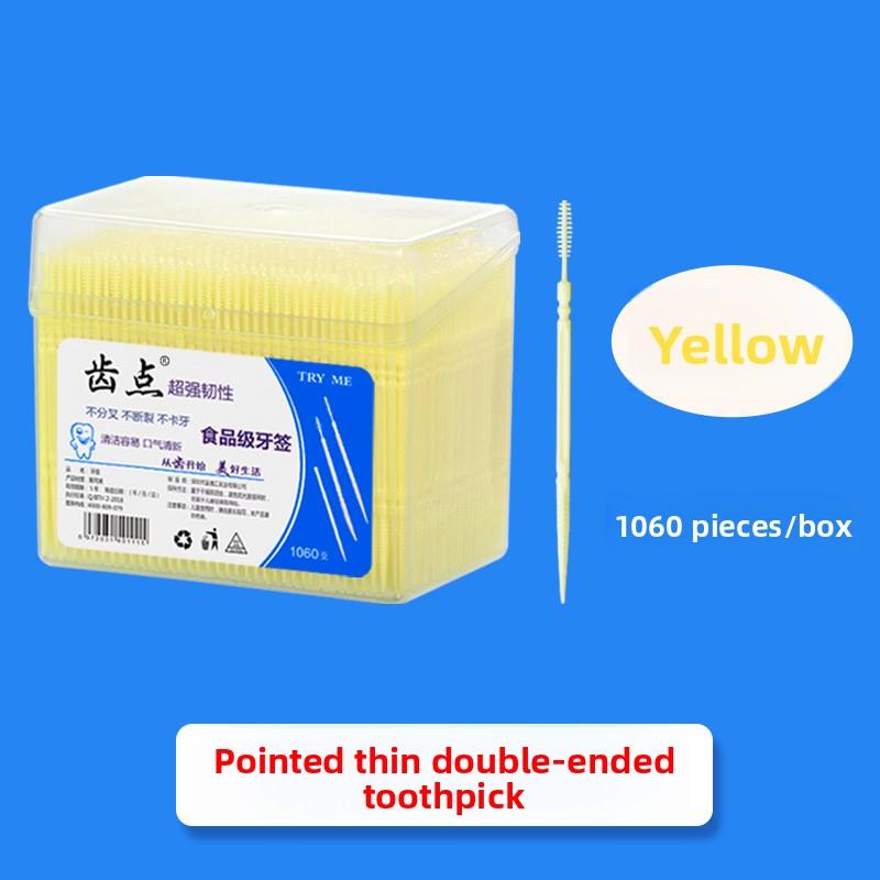 

1060 штук в коробке двусторонних фруктовых зубочисток с кончиками-зубочистками 1060 sticks/box жёлтый