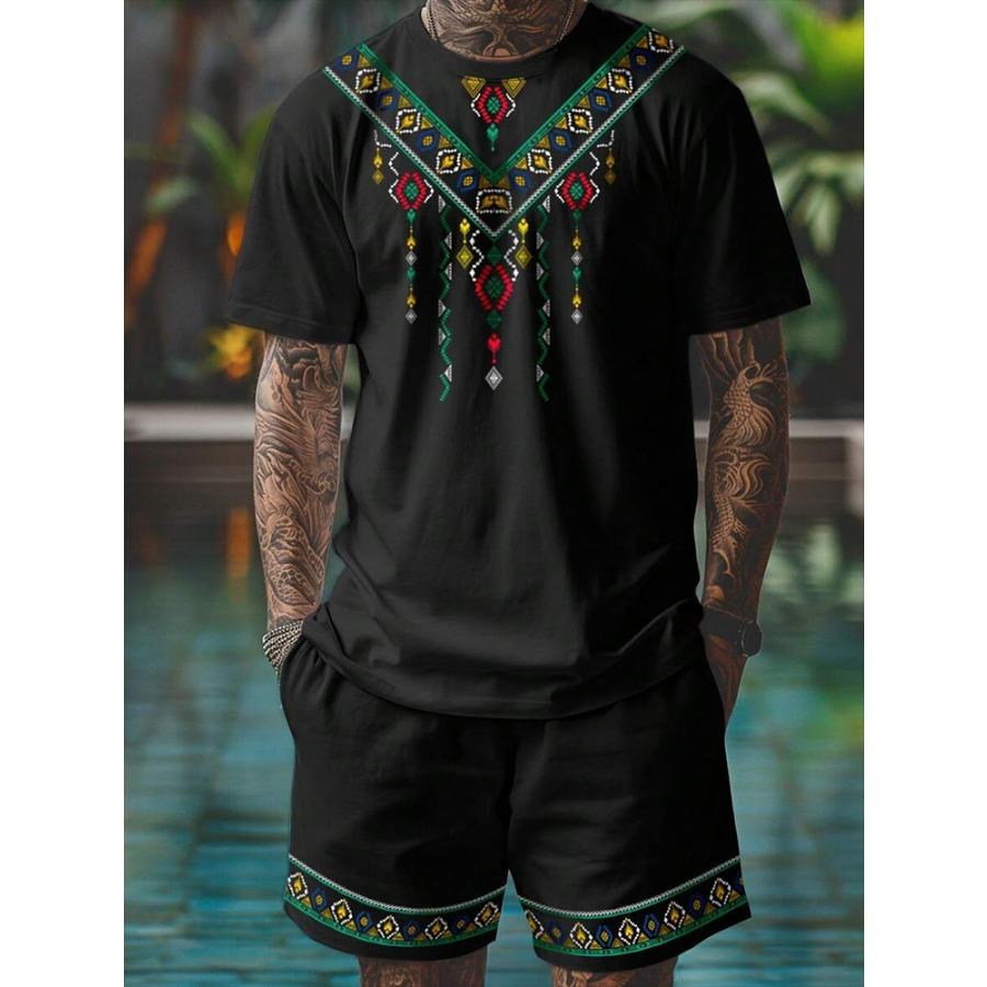 Men's T-shirt And Shorts Set Summer Men's Top Everyday Casual Men's Oversized T-shirt Outdoor Street Fashion Men's Sports Shorts