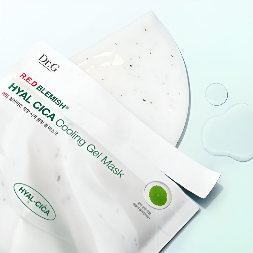 Dr.G Red Blemish Hyal Cica Cooling Gel Mask Soothing Hydrating Sheet Mask 10 Sheets
