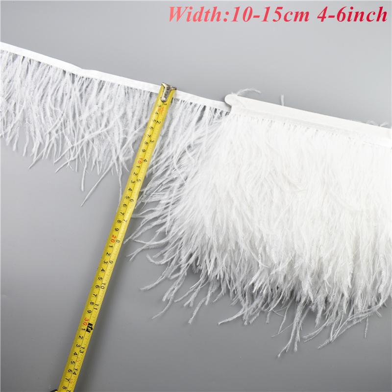 1Meters White Black Pheasant Feathers for Clothes Ribbon on Tape Rooster Goose Turkey Marabou Ostrich Fringe Trim Sewing Decor