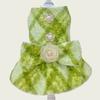 Autumn and Winter Pet Woolen Plaid Bow Dress Cat Winter Coat Woolen Coat Small Dog Teddy Dog Dresses for Small Dogs