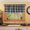 Polyester Door Valance Curtain 55.91x15.75in Buffalo Check Valance  For Kitchen