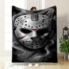 Hockey Mask Horror Design printed Flannel blanket for bedroom, living room, sofa, and nap