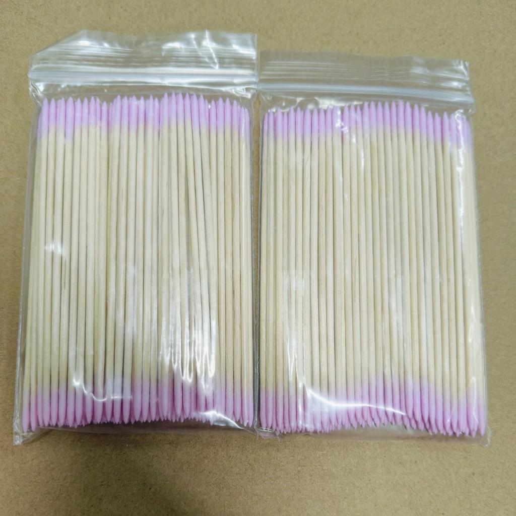 Pink Double-Pointed Cotton Swabs 100-Pack, 10CM - Ideal for Makeup & Essential Oils