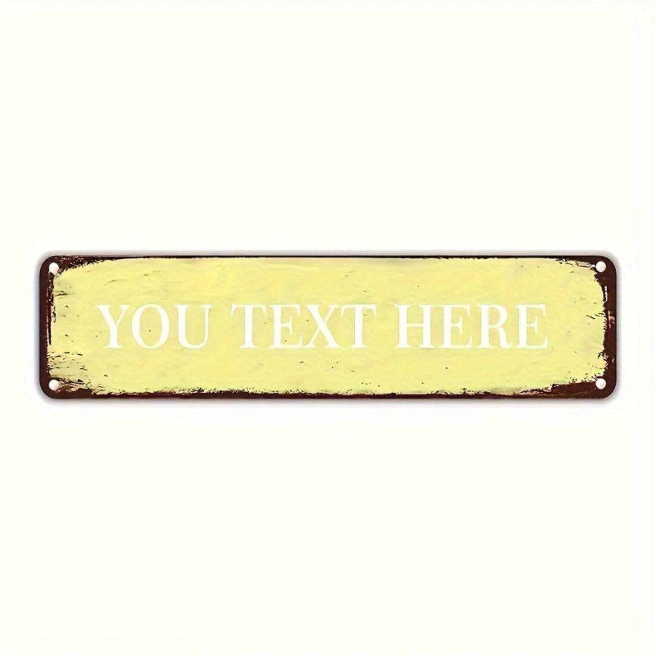 Vintage Metal Sign Personalized Retro Aluminum Plaque Garage Bar Cafe Wall Decor жёлтый