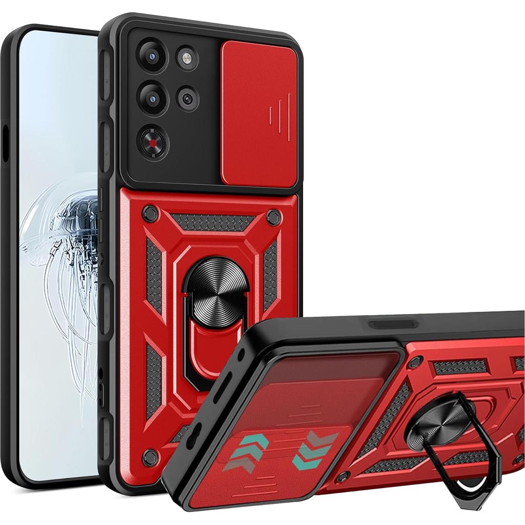 Armor Phone Case For ZTE Red Magic 10S Pro Redmagic 10 Pro 5G Cover Lens Protection Ring Magnetic Stand Holder Coque Fundas Capa