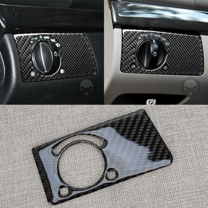 Carbon Fiber Car Headlight Switch Knob Frame Trim Cover Fit For Benz E-class W211 2003-2009 Left Hand Drive