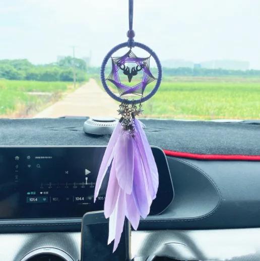 

Мини 38 см ловцы снов подвесные автомобильные детские украшения для детской комнаты индийский стиль перья подвески сумки брелки колокольчики