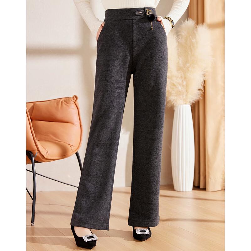 Women's Mid-Aged Elastic Waist Thermal Casual Pants